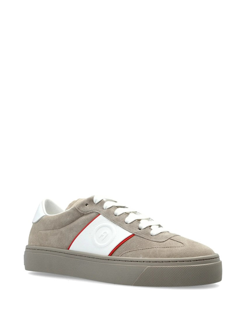 Furla Enjoy Lace Uo Beige Suede Leather Sneakers