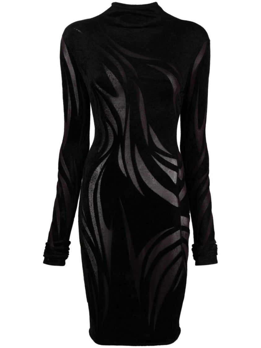 Mugler Black Chenille Dress