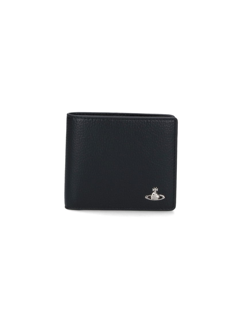 Vivienne Westwood Textured Black Bi-Fold Wallet