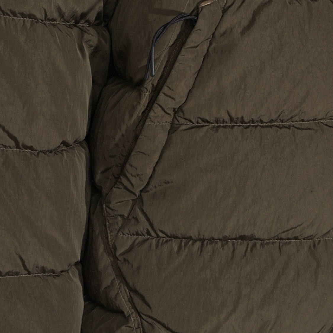 C.P. Company Quilted Green Hooded Jacket With Flap Pockets