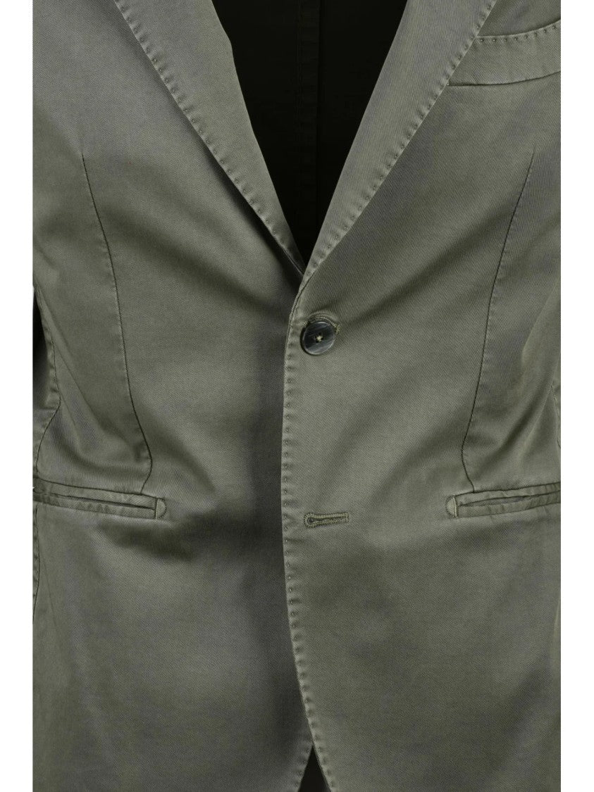 L.B.M. 1911 Sage Green Cotton Elastane Fitted Jacket