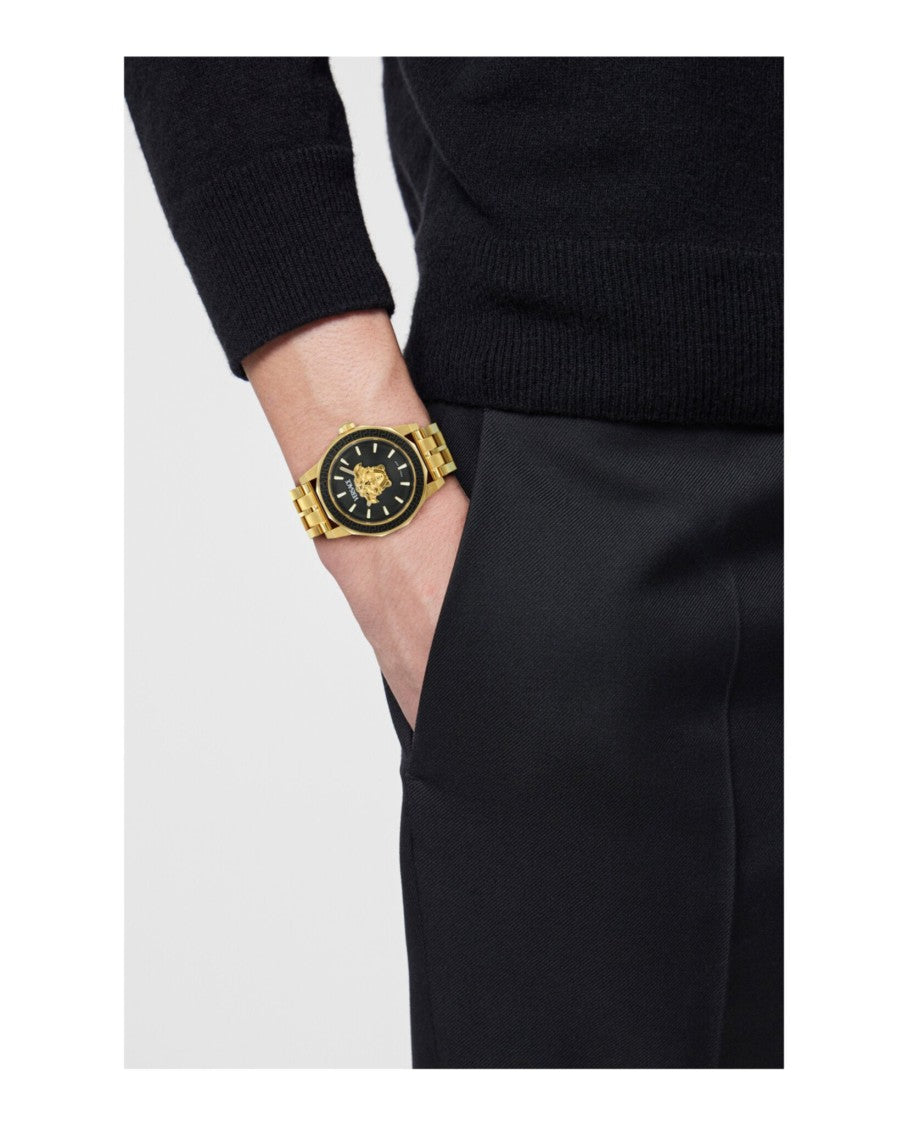 Versace Medusa Deco Bracelet Watch With Silver Guilloche Dial