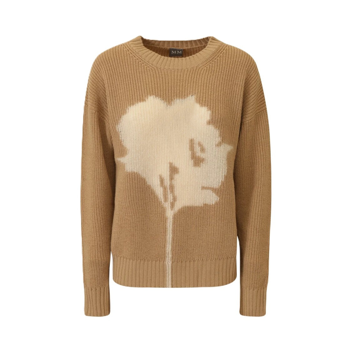 Max Mara Timeless Virgin Wool Sweater With Floral Pattern