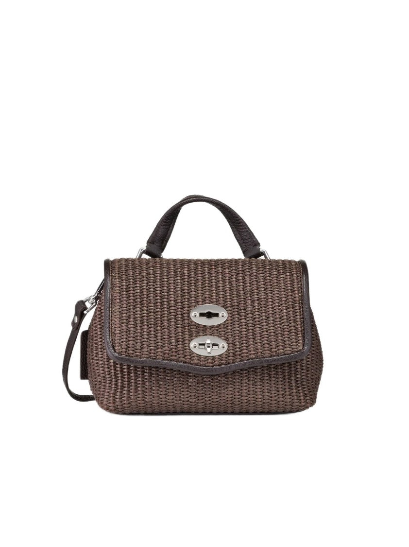 Zanellato Woven Wicker Handbag With Leather Trim