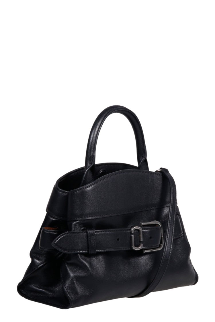Marc Jacobs Black The Small Satchel Double-Compartment Leather Shoulder Bag