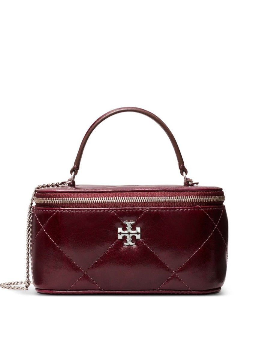 Tory Burch Structured Quilted Handbag With Glossy Finish