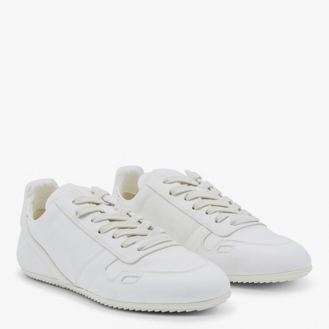 Rick Owens White Leather Shark Sole Sneakers