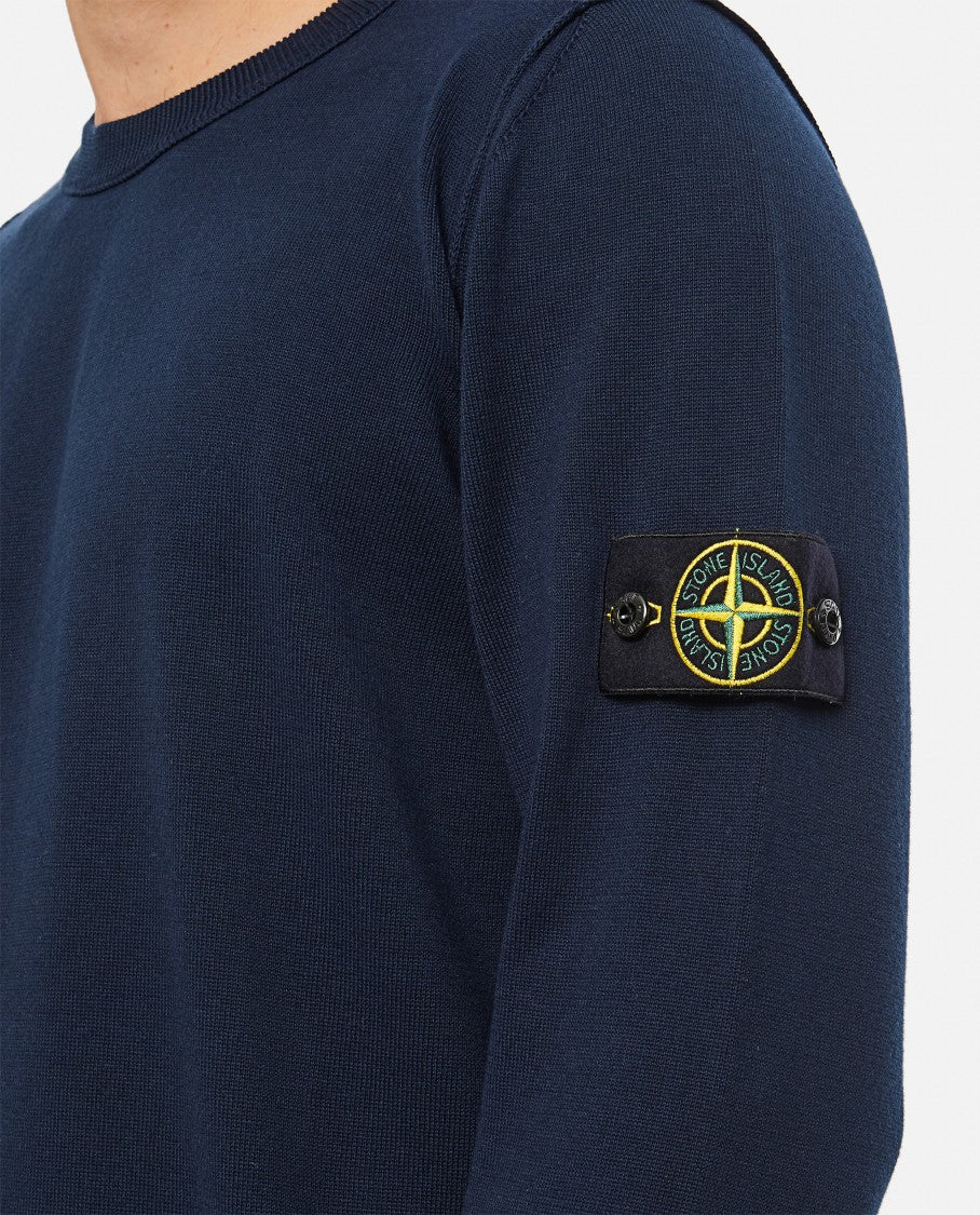 Stone Island Cotton Pullover With Logo Badge