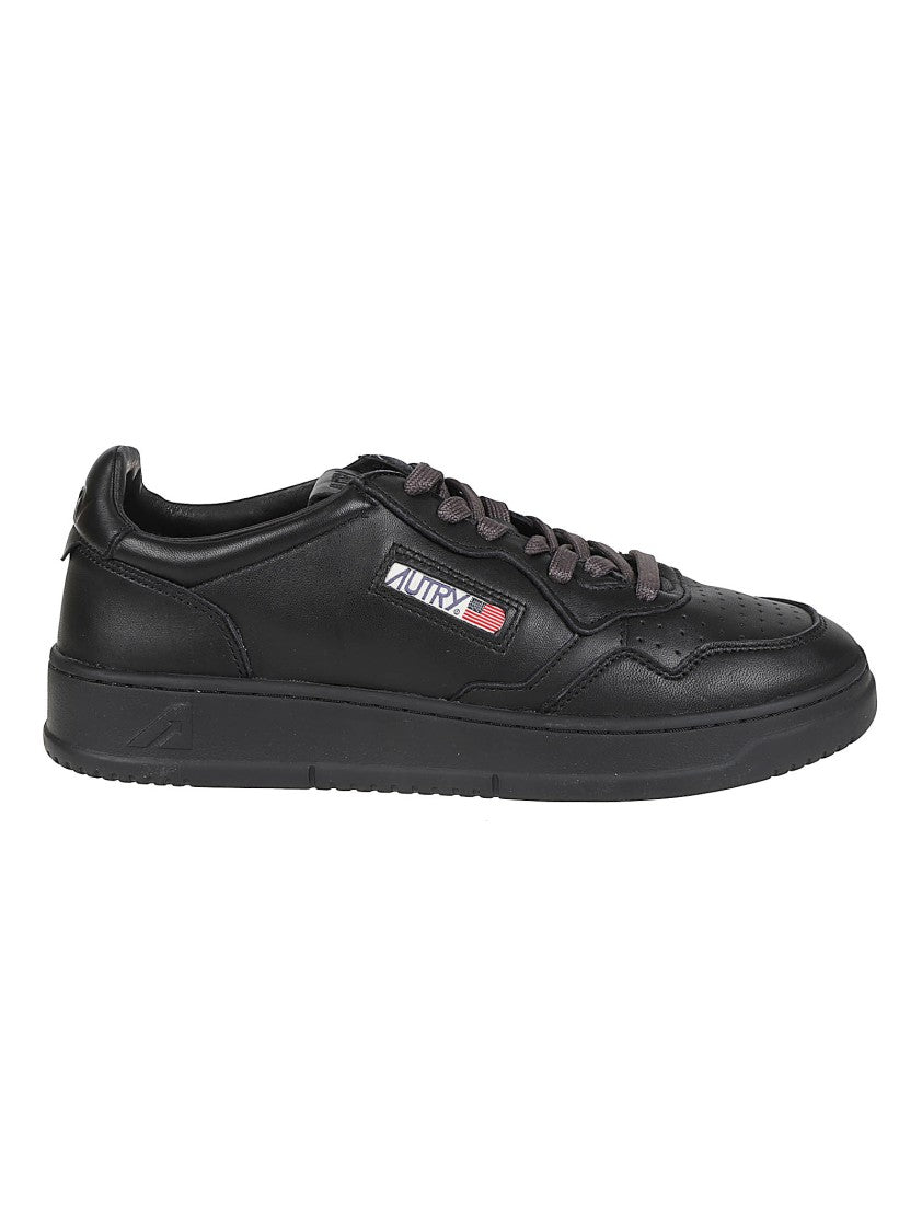 Autry Black Medalist Low Goatskin Sneakers