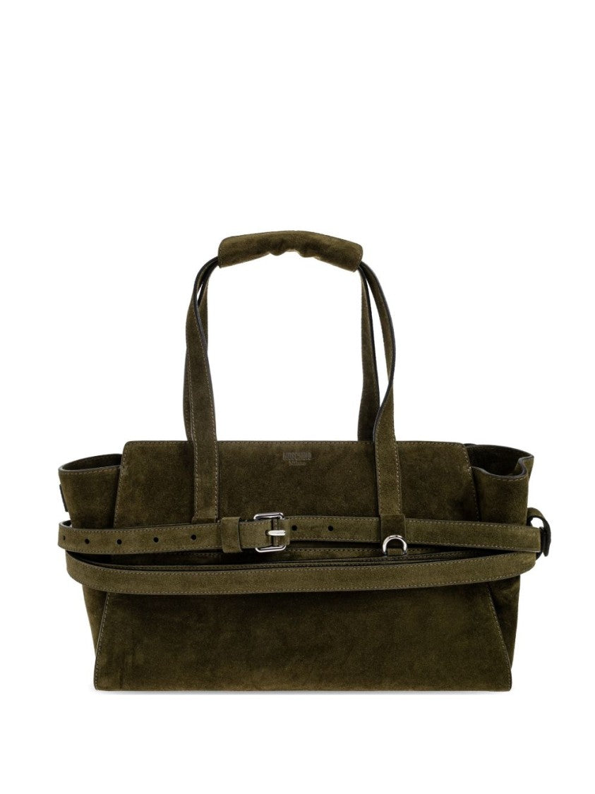 Moschino Minimalist Structured Leather Top Handle Bag