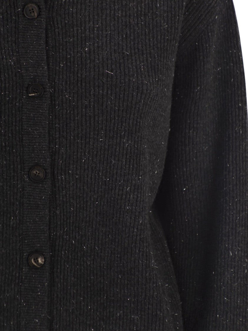 Peserico Cardigan With Buttons In Wool, Silk And Cashmere