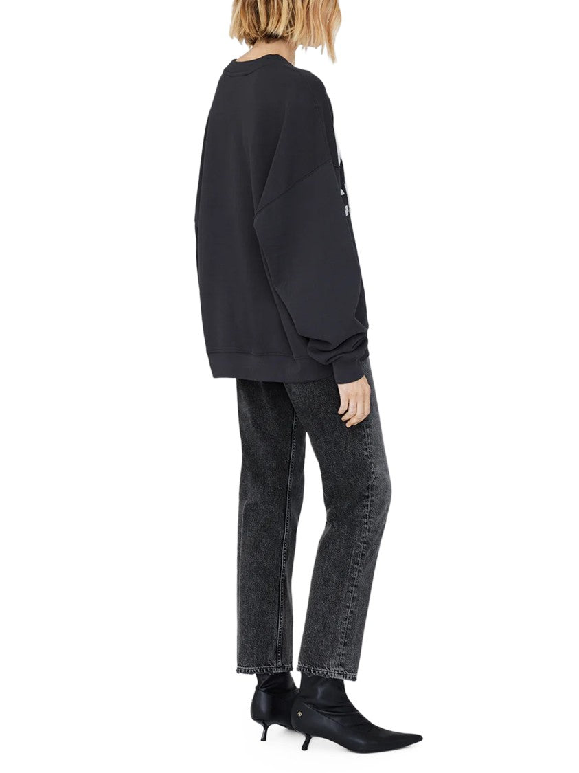 Anine Bing Relaxed Fit Crew Neck Sweatshirt With Contrasting Text