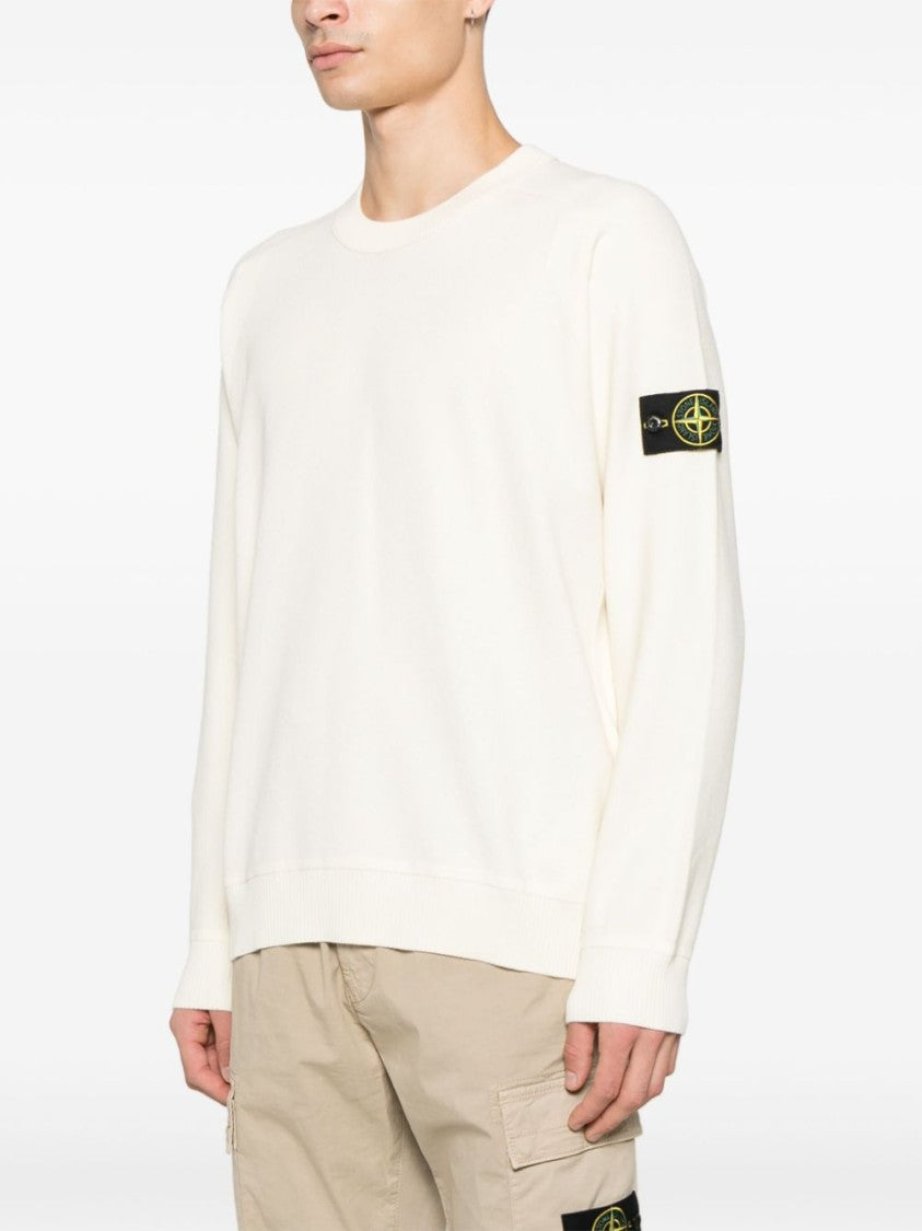 Stone Island Ivory Cotton Lightweight Sweater
