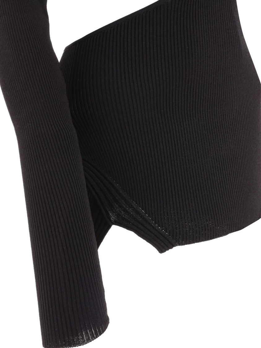 Nensi Dojaka Fitted Ribbed Long-Sleeve Top