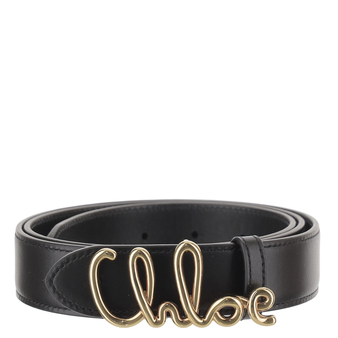 Chloé Calfskin Leather Belt With Removable Golden Brass Buckle