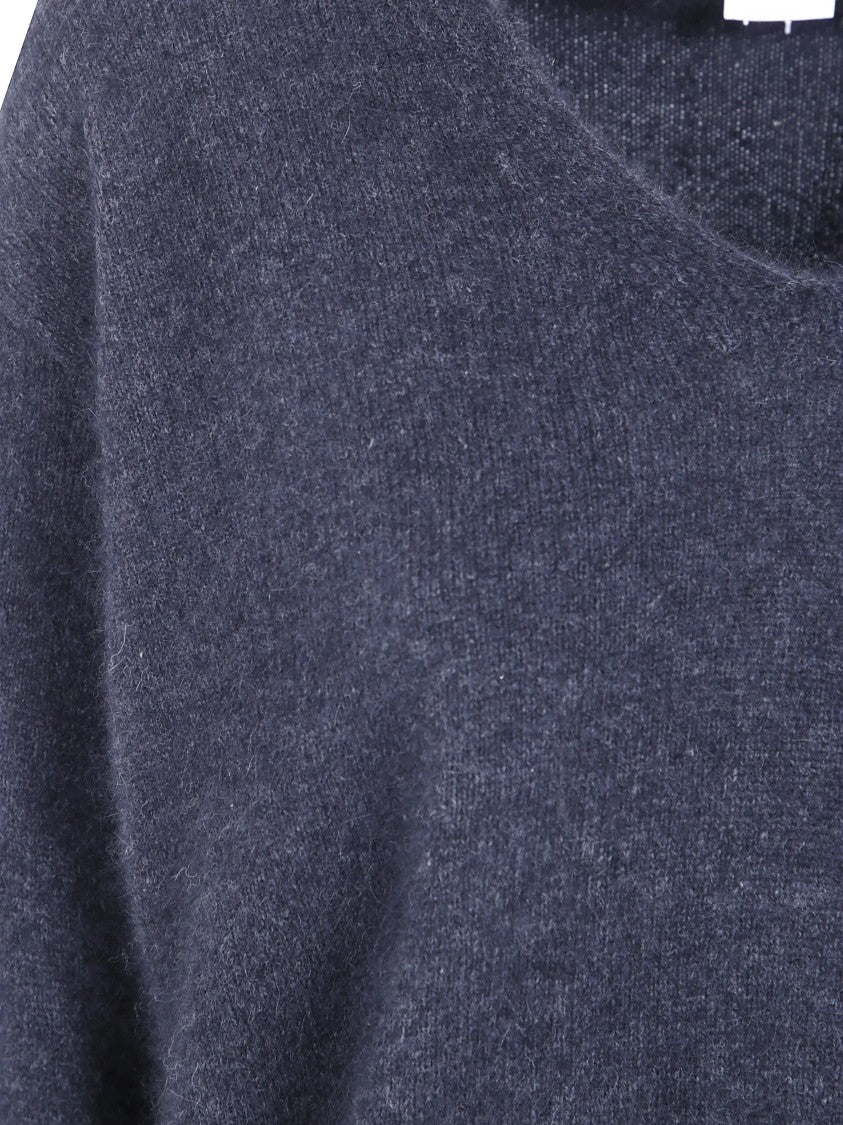 Ct Plage Cropped Ribbed V-Neck Knit Sweater