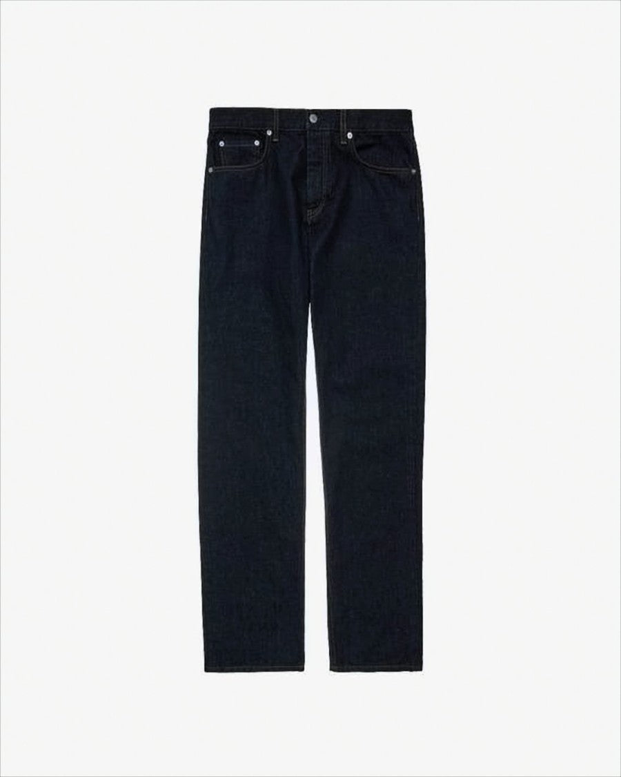 Helmut Lang Straight-Leg Denim Pants With Contrast Stitching And Rivet Details