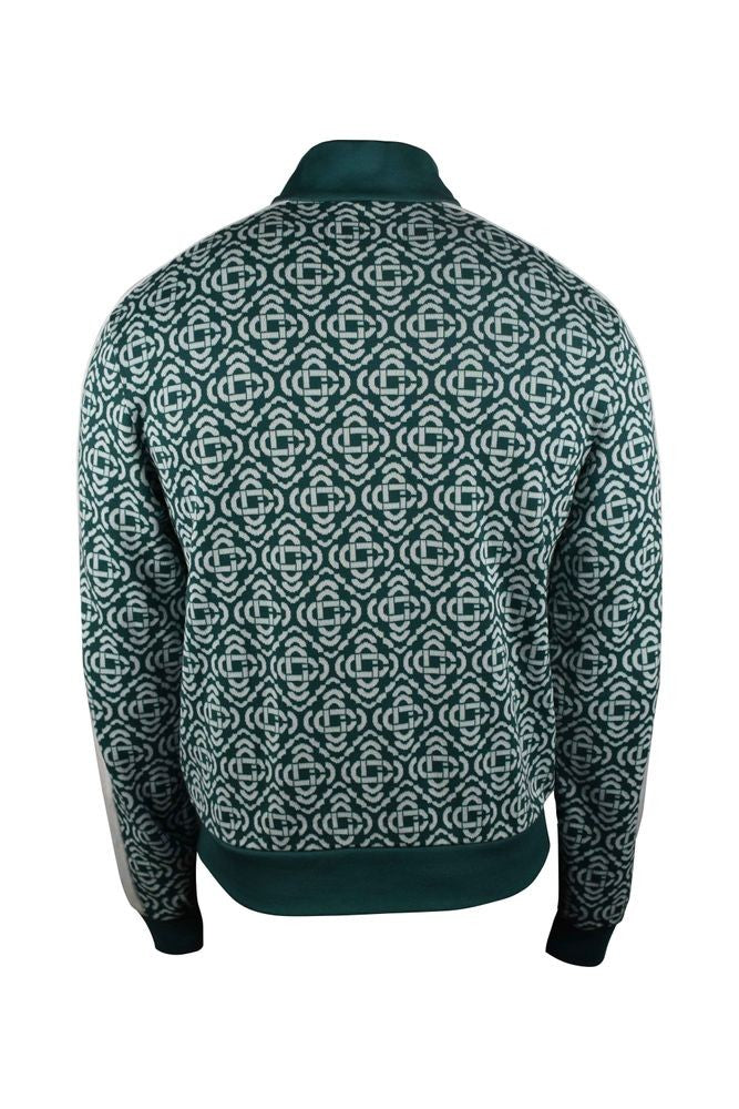 Casablanca Deconstructed Monogram Jacket In Green And White