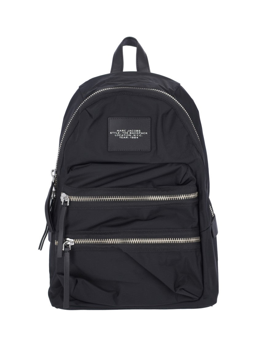 Marc Jacobs Large Black Nylon Backpack With Leather Accents