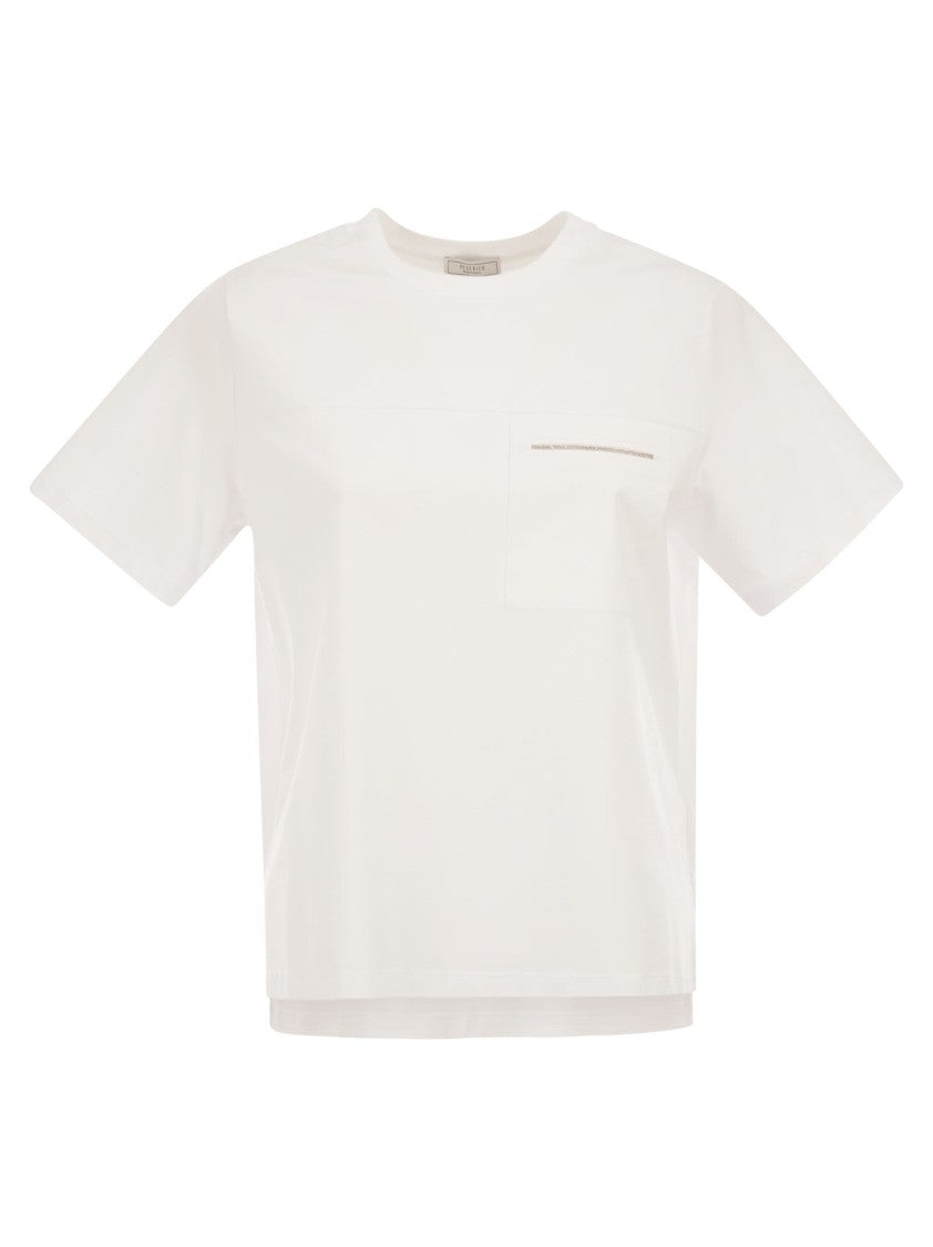 Peserico Stretch Cotton T-Shirt With Pocket