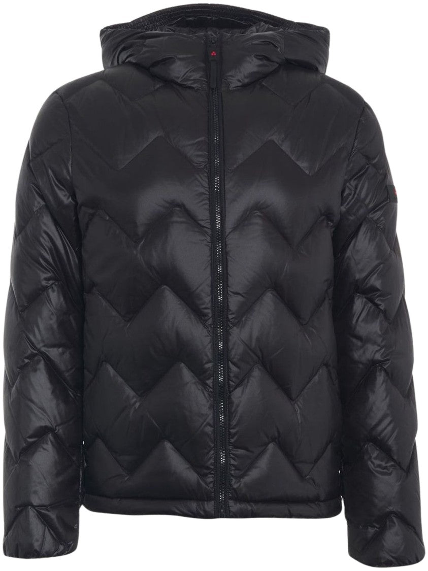 Peuterey Cropped Zip-Up Jacket With Chevron Quilting And Hood
