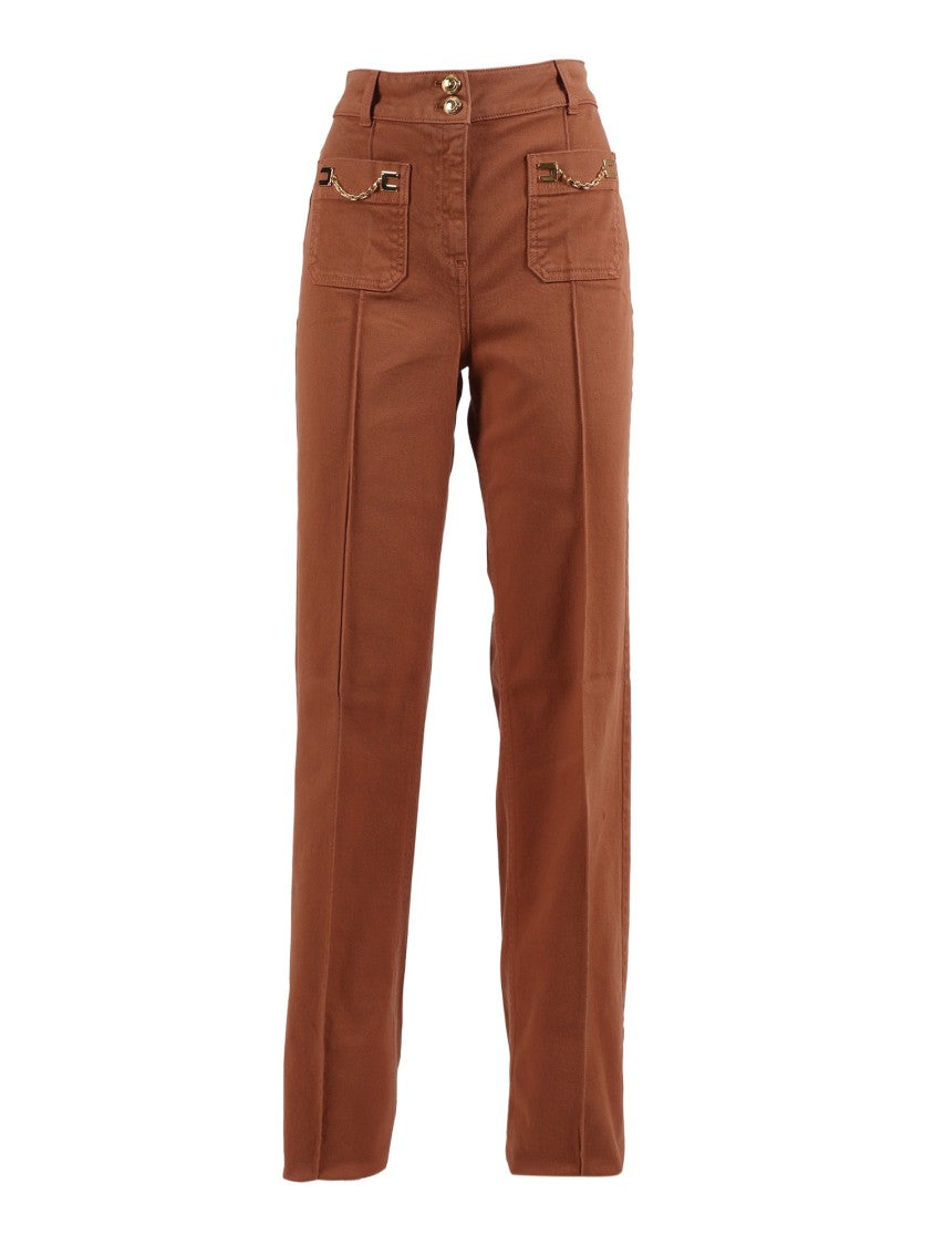 Elisabetta Franchi Straight Leg High Waist Jeans