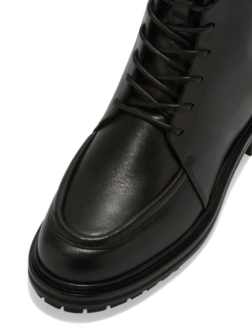Aeydē Black Tate Lace-Up Rugged Sole Calf Leather Boots