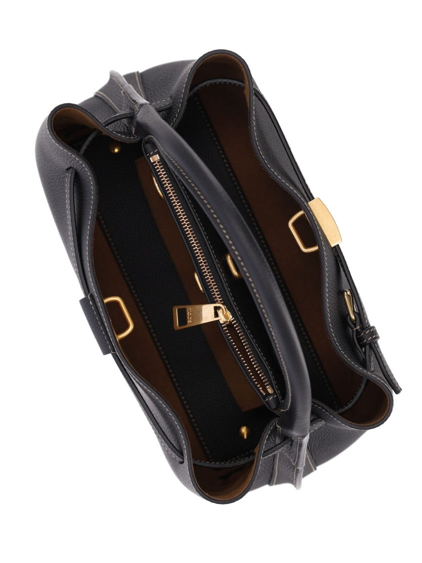 Tod's Black T Signature Leather Shoulder Bag