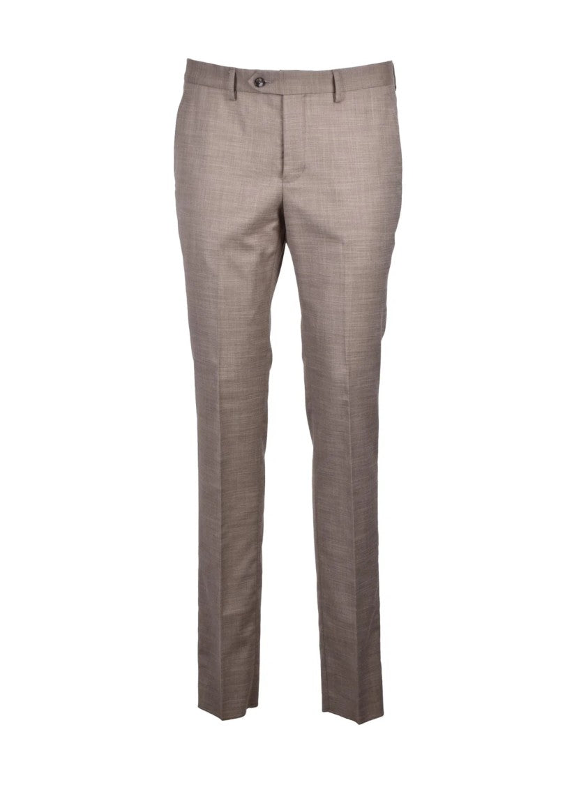 Berry & Brian Brown Polyester Viscose Elastane Men Suit