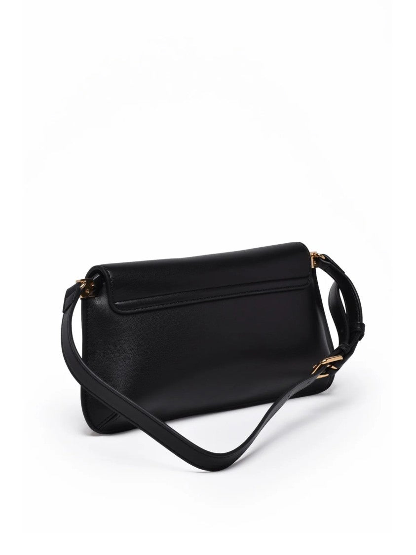 Love Moschino Black Polyurethane Clip Shoulder Bag