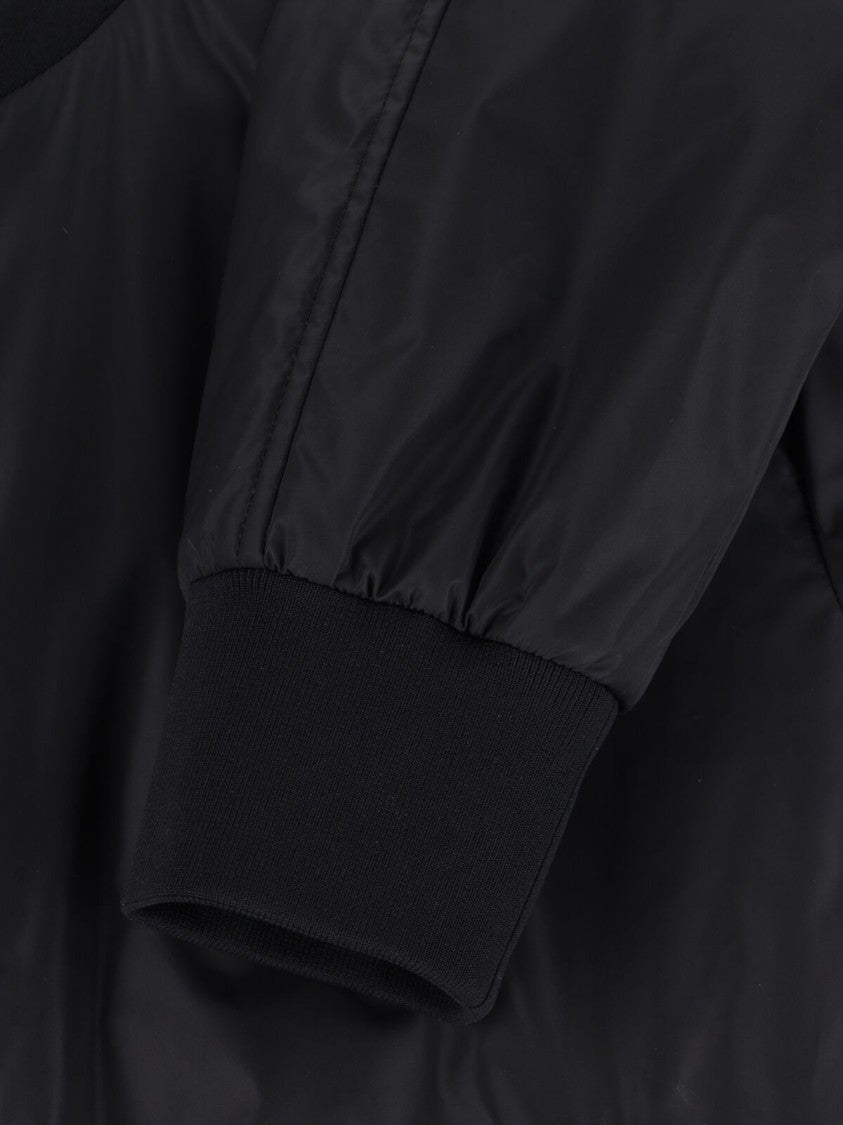 Dolce & Gabbana Black Sleek Ribbed Trim Bomber Jacket