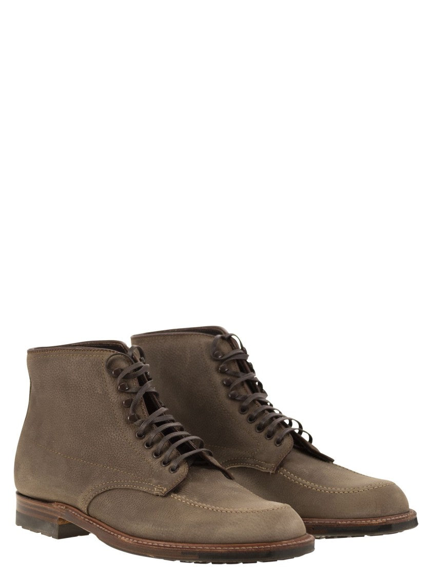 Alden Brown Suede Lace-Up Ankle Boot With Commando Sole