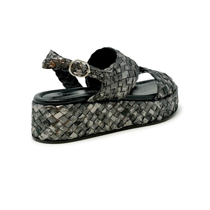 Pons Quintana Metallic Leather Forli Flat Sandals