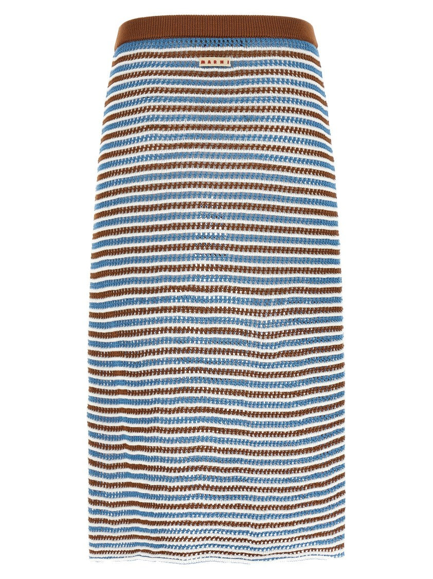 Marni Striped Crochet Skirt