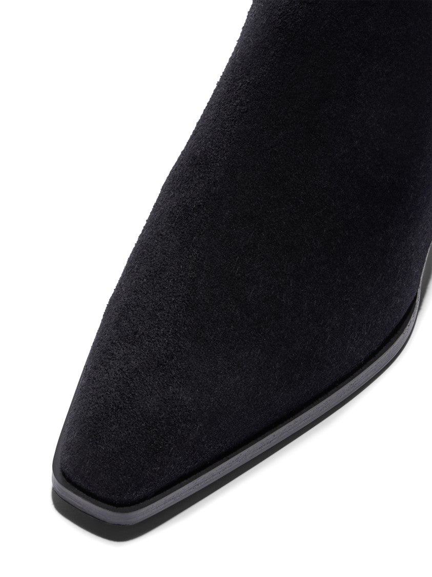 Aeydē Pointed Toe Ankle Boots With Elastic Side Panels