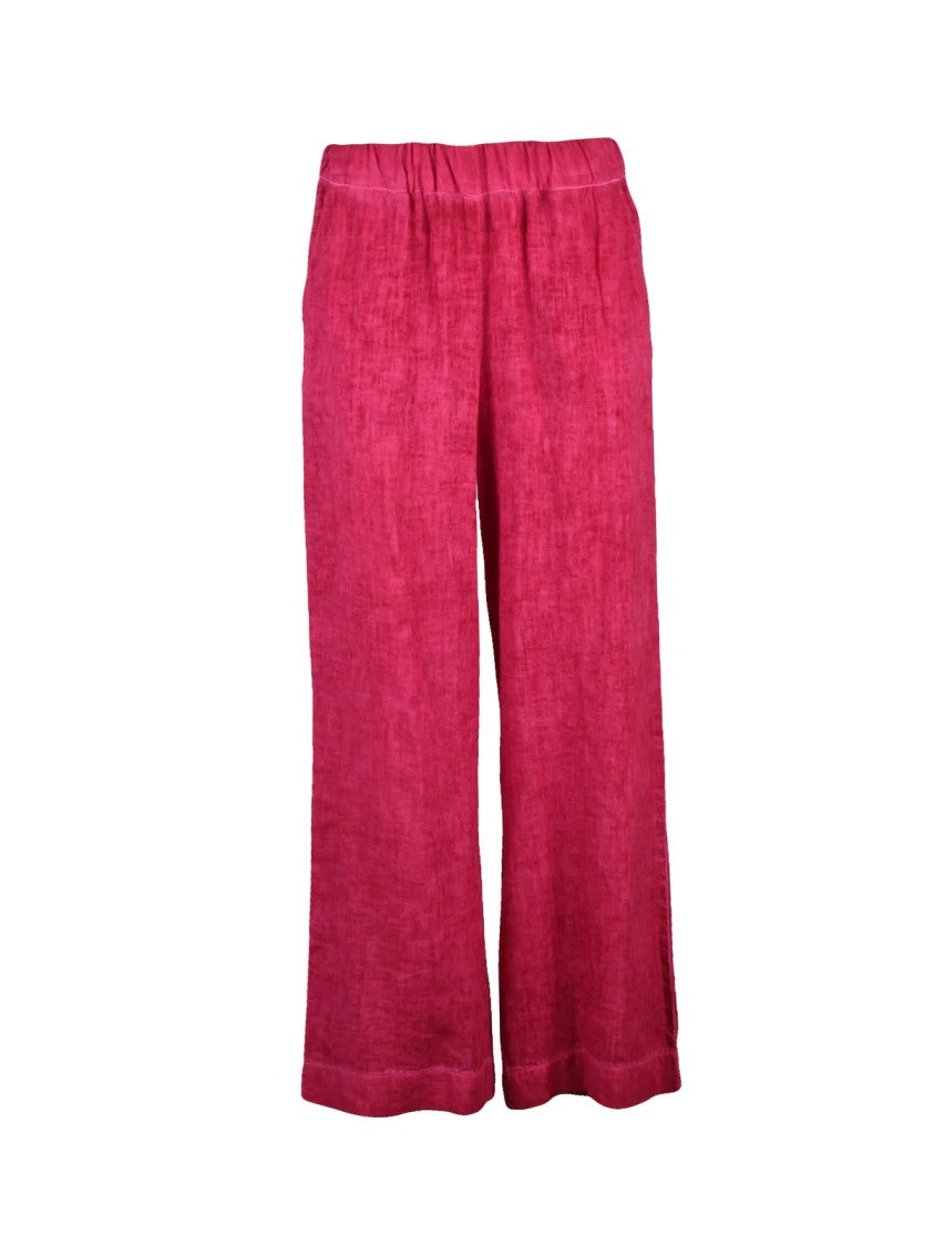 Anna Seravalli Fuchsia Linen Trackpants