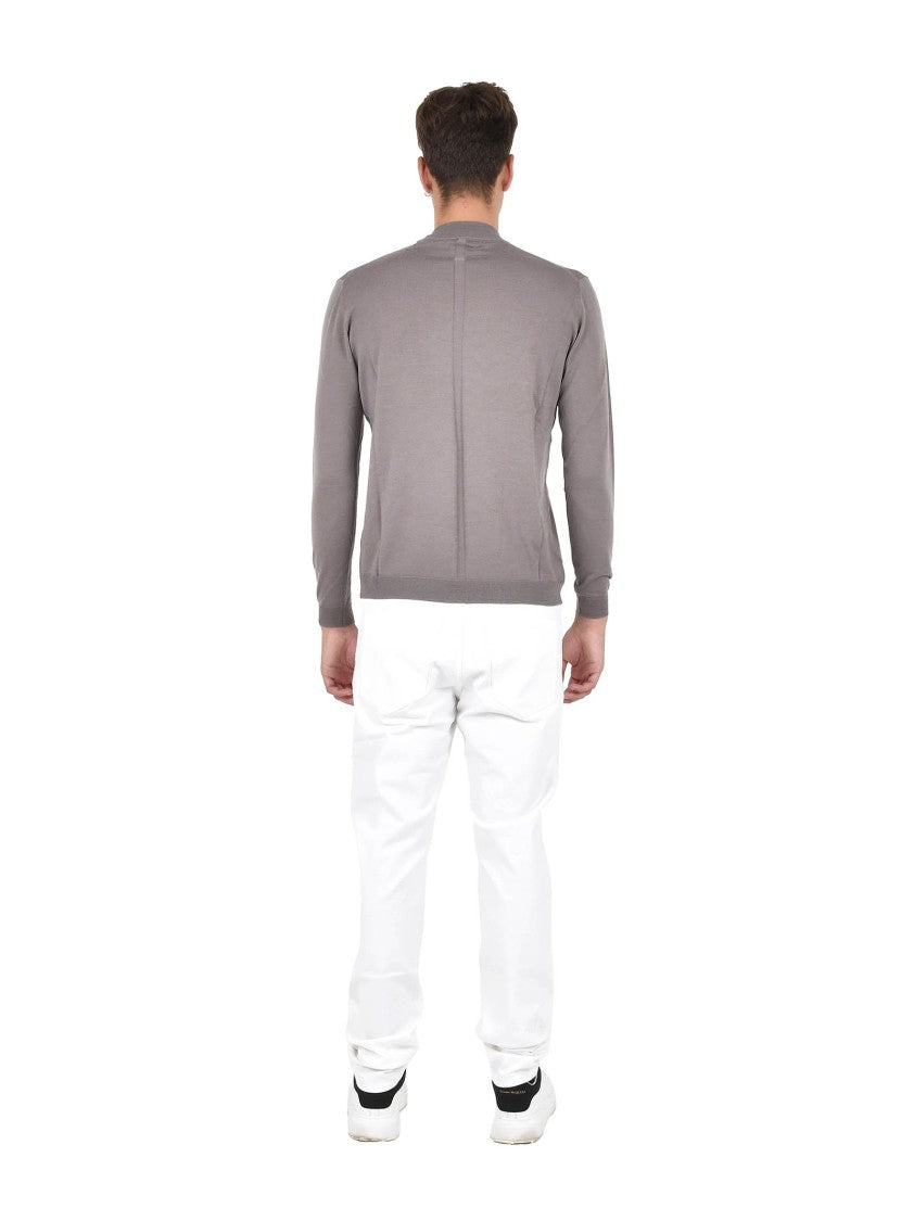 Low Brand Cocoa Crewneck Sweater With Ribbed Trims