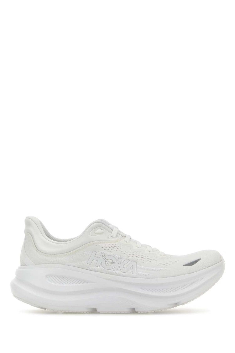 Hoka White Mesh Bondi 9 Sneakers
