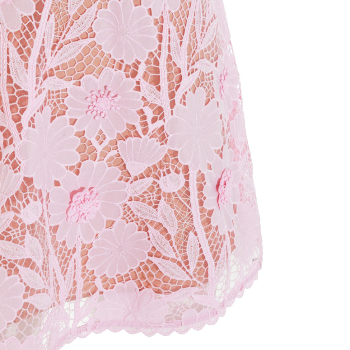 Self-Portrait Intricate Lace Mini Dress With Scalloped Edges