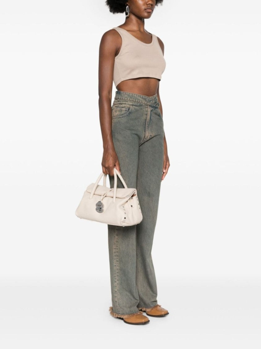 Zanellato Light Pink Studded Trim Shoulder Bag