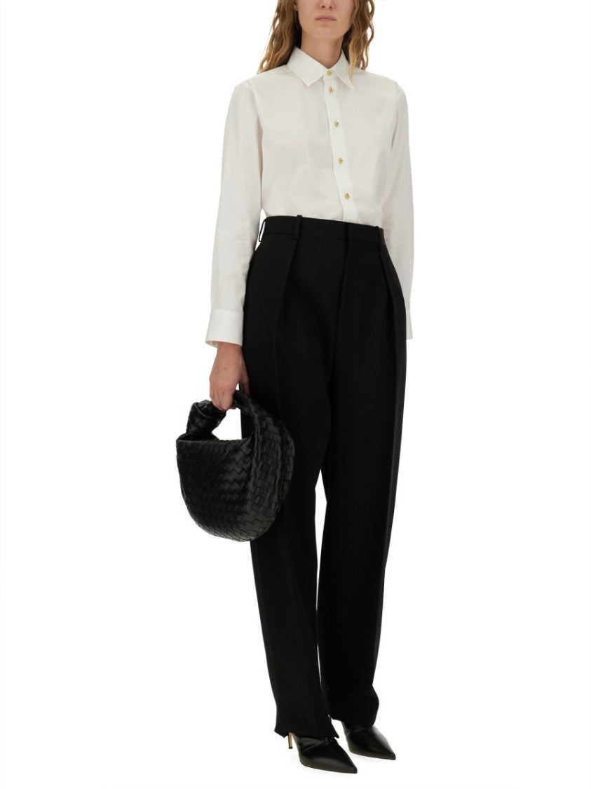Bottega Veneta White Cotton Poplin Pointed Collar Shirt