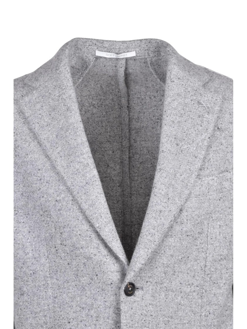 Eleventy Light Grey Cashmere-Blend Tailored Jacket