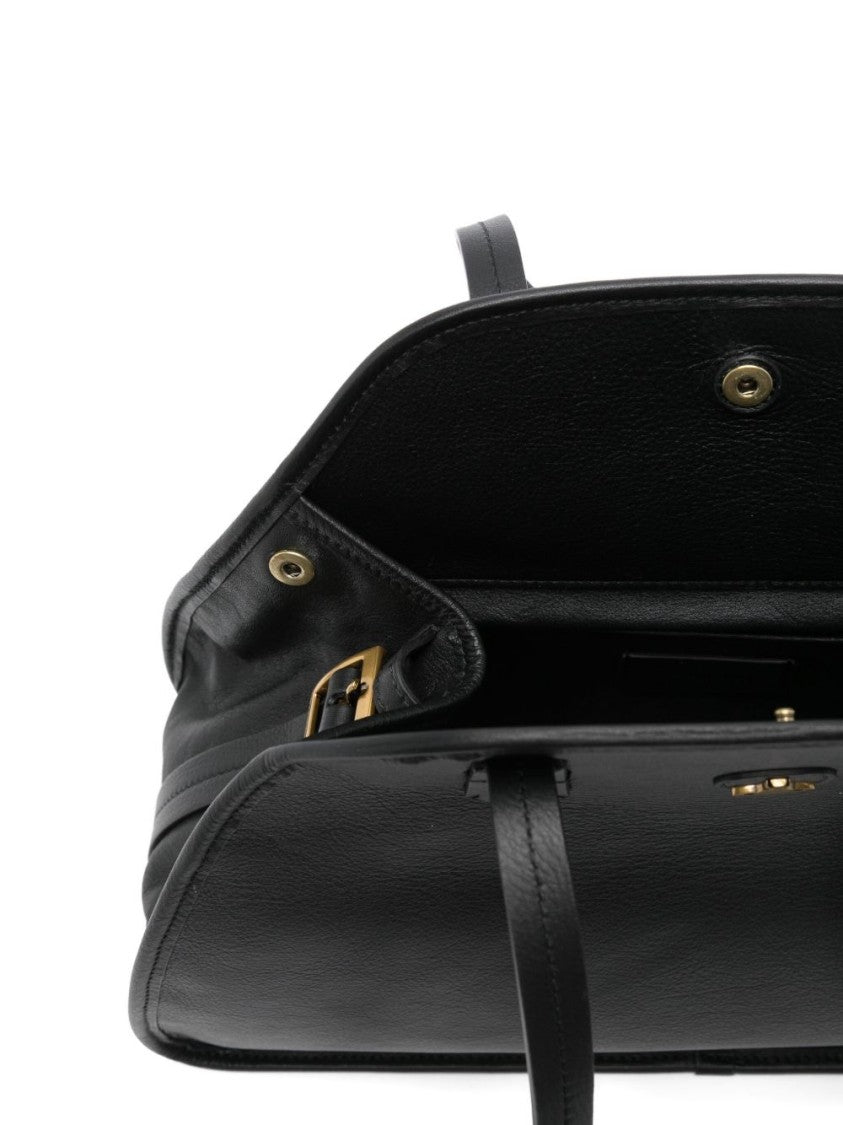 Vivienne Westwood Curved Black Leather Handbag