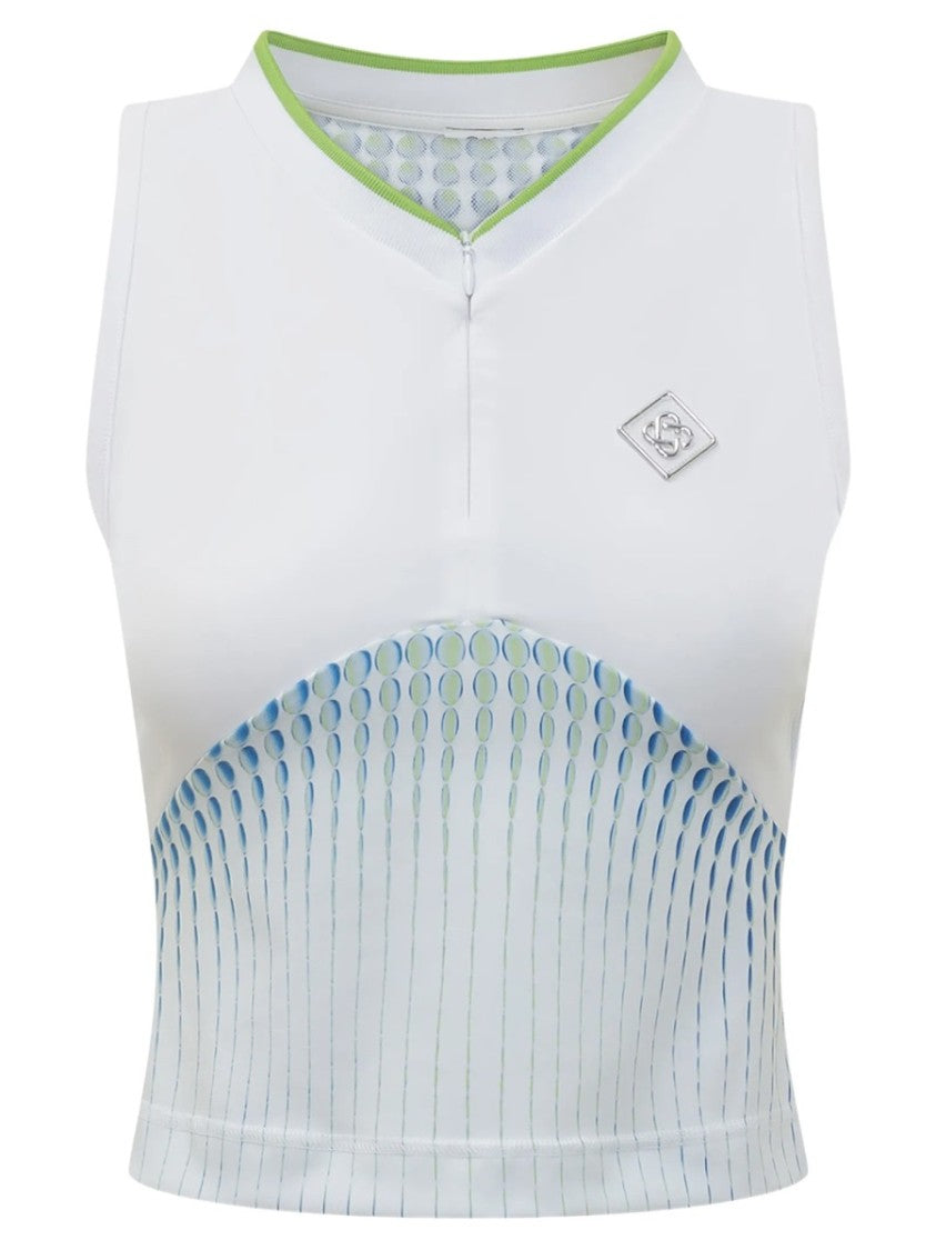 Casablanca White Gradient Dot Pattern Fitted Tank Top