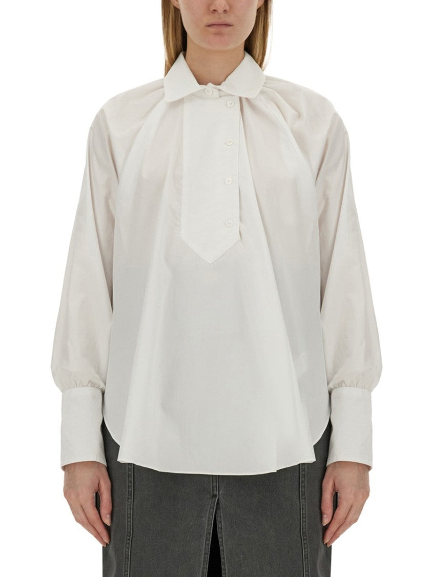 Patou Relaxed Fit Cotton Blouse With High Neck