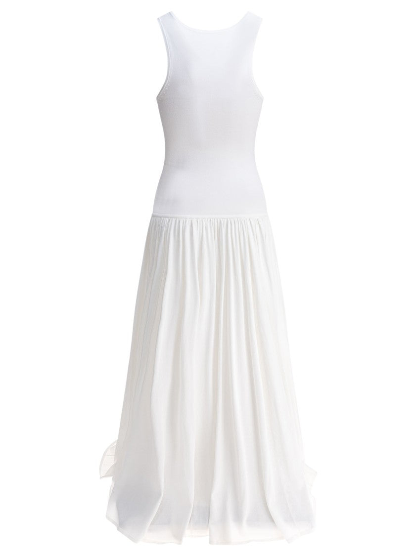 Loulou De Saison Fitted Maxi Dress In Soft White Knit