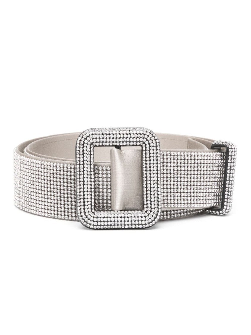 Benedetta Bruzziches Aluminum Mesh Belt With Crystal Rhinestone Accents