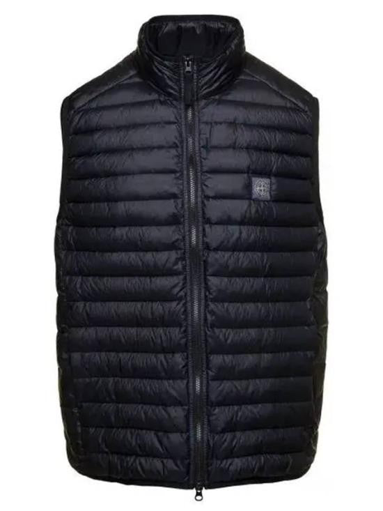 Stone Island Lightweight Quilted Vest With Stand-Up Collar And Zipper Closure