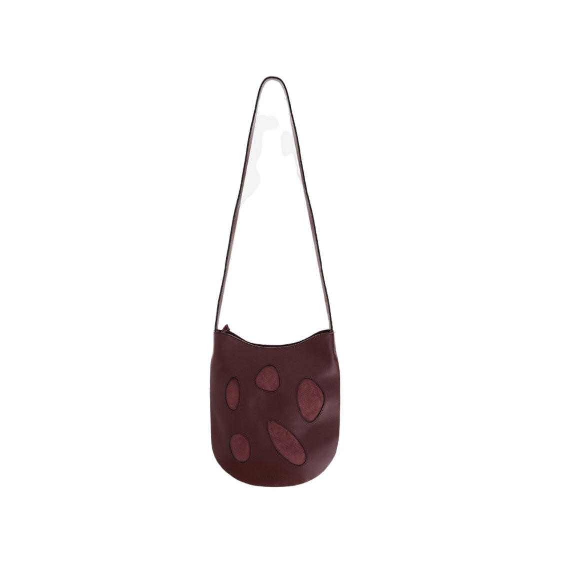 Niccolò Pasqualetti Burgundy Leather Shoulder Bag With Suede Accents