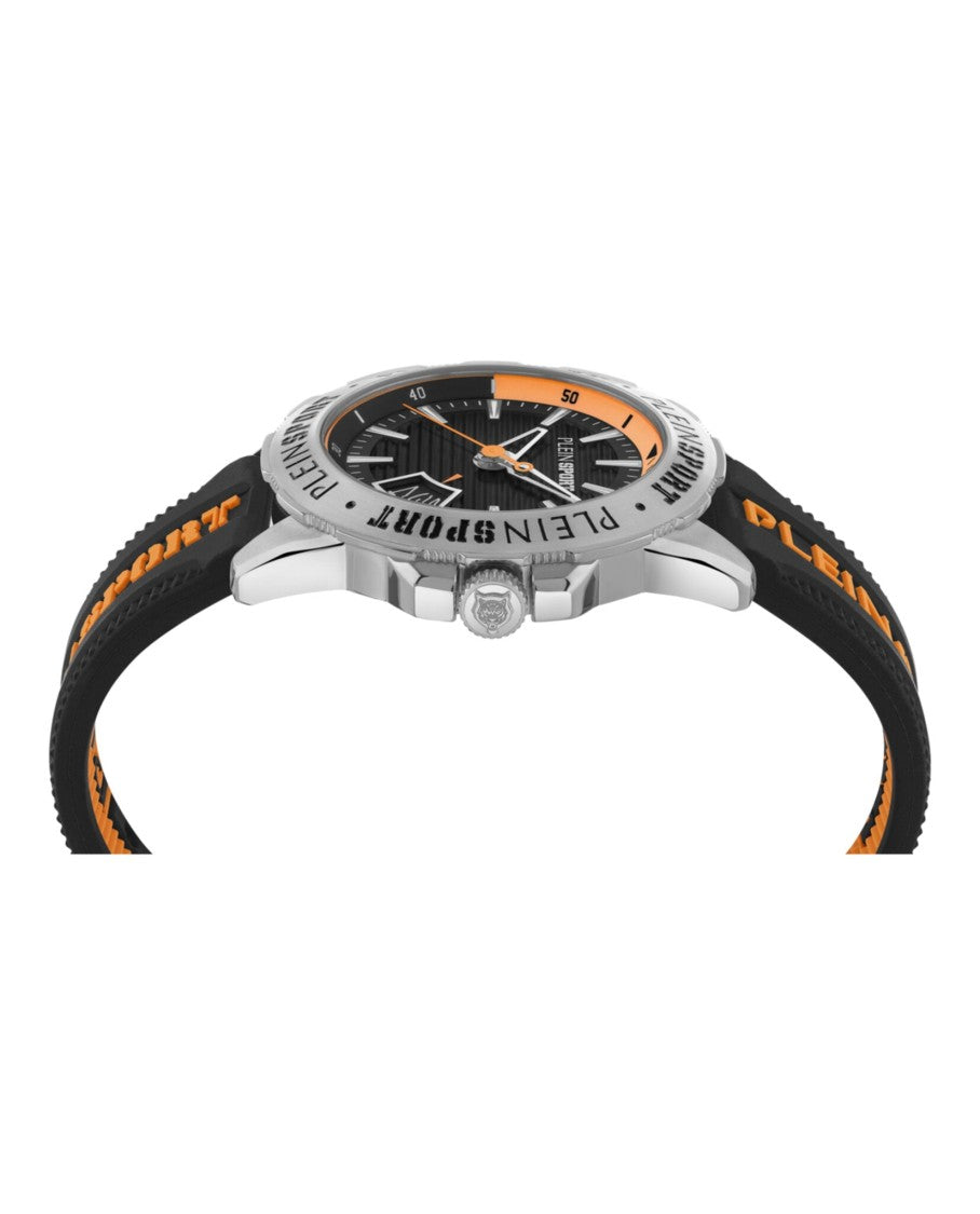 Plein Sport Stainless Steel Rampage Watch With Black Silicone Strap
